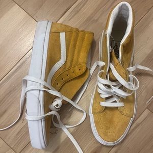 New VANS high top casual sneakers 9.5 Yellow & White mens 8